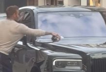 David Beckham snaps and RIPS a parking ticket off his Rolls Royce after shopping spree with wife Victoria