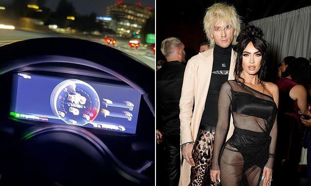 Machine Gun Kelly SHARES dangerous snap of himself behind the wheel going 123mph after Megan Fox split (1)
