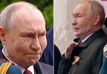Putin’s health raises FEARS after he is seen with swollen face and bloated hands during Victory Day parade