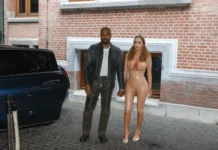 Bianca Censori almost SPILLS OUT of her latex raunchy bodysuit on Kanye West’s 49th birthday