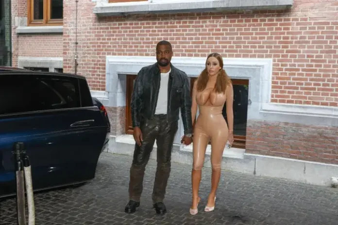 _ Bianca Censori almost SPILLS OUT of her latex raunchy bodysuit on Kanye West's 49th birthday _ 543