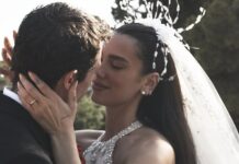Dua Lipa shines in bespoke Chanel bridal gown in her LAVISH wedding to Callum Turner