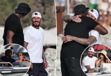 David Beckham and Michael Jordan enjoy a swanky lunch TOGETHER in Ibiza