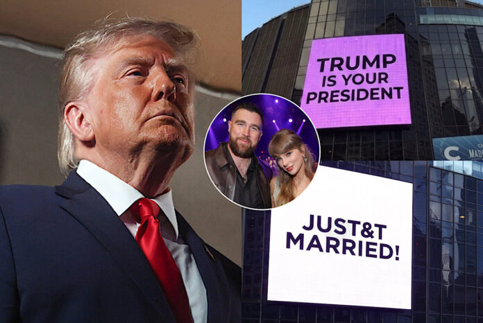 Donald Trump TROLLS Taylor Swift and Travis Kelce on their wedding night (2)