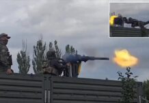 Putin’s soldier loses control of machine gun nearly killing several of his fellow troops