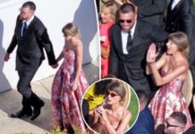 Taylor Swift and Travis Kelce hold hands in FIRST photo at ex-teammate’s wedding