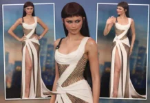 Zendaya shows off BOLD Cleopatra hair with web-inspired slit dress at Spider-Man premiere in Shanghai