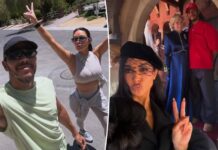 Lewis Hamilton shares snaps of girlfriend Kim Kardashian…says the TV superstar makes him ‘happier’