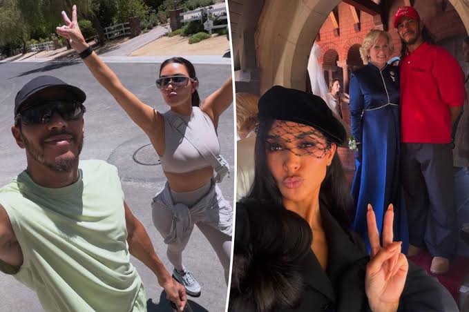 Lewis Hamilton shares snaps of girlfriend Kim Kardashian...says the TV superstar makes him 'happier' 6543
