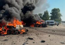 Ukraine STRIKES major Russian shopping hubs in huge drone attack as Burnham makes first trip to Kyiv