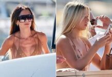 Victoria Beckham STUNS in a taupe bikini as she joins stylish daughter Harper onboard their £16M yacht in St Tropez