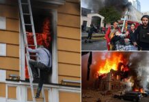 THREE dead as Russian drone attacks Kyiv science HQ, other victims climb out of windows to escape fire
