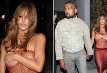 Kanye West’s wife Bianca Censori STEPS OUT with braless fishnet top at LA club