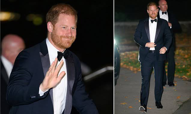 Prince Harry makes surprise appearance at London gala for Ukraine while William backs ball six miles away 73727